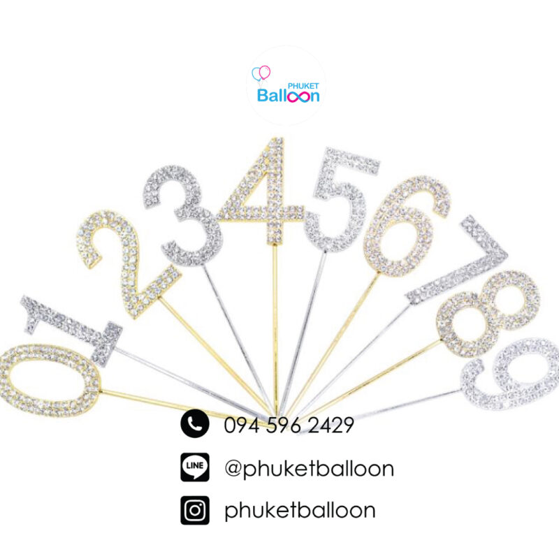 Number-Candle Cake Party Balloon Phuket ตัวเลข ปักเค้ก