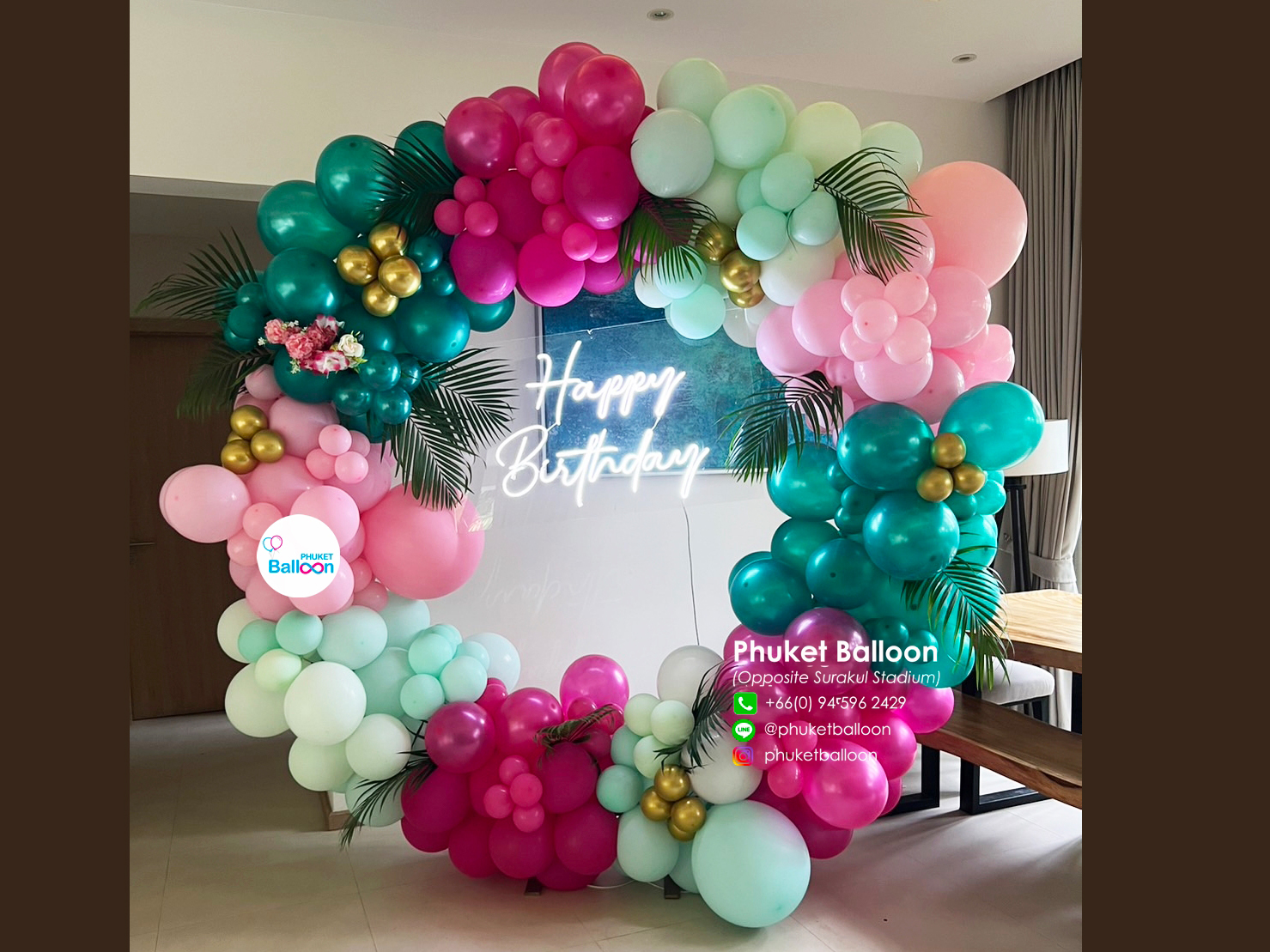 happy birthday Circle Arch birthday party baby shower bride to be happy new year phuket helium gas balloons1