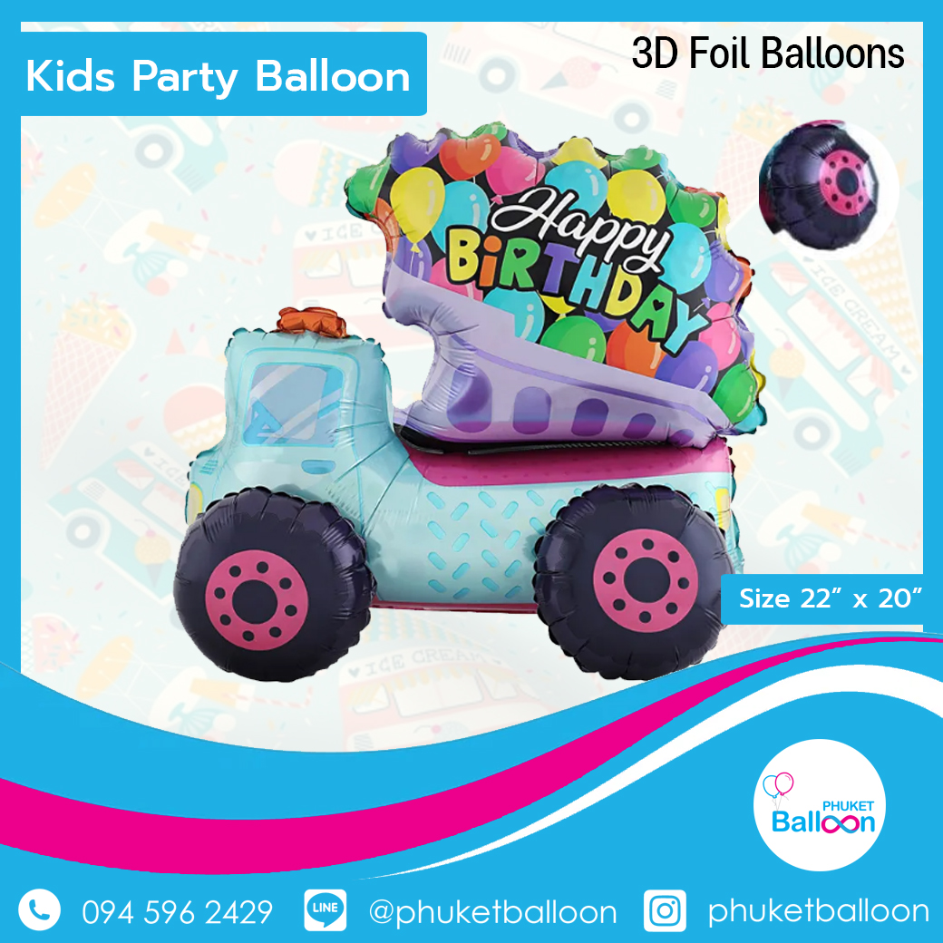 SET Kid balloon-Car Icecream-2 HBD Set 1 PCS 3D