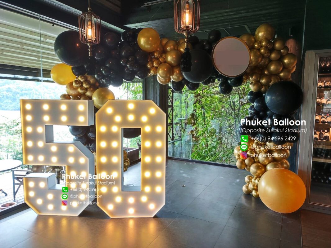LED Number Rentals 50 years balloons phuket