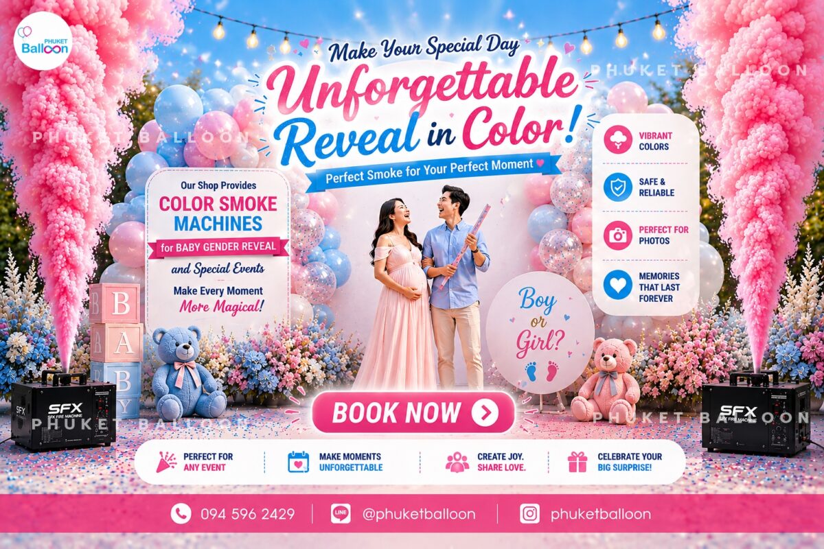 SMOKE COLOR EVENTS baby gender reveal phuket BOY OR GIRL