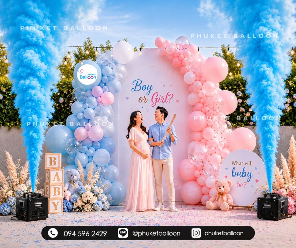 SMOKE COLOR EVENTS baby gender reveal phuket BOY OR GIRL blue color