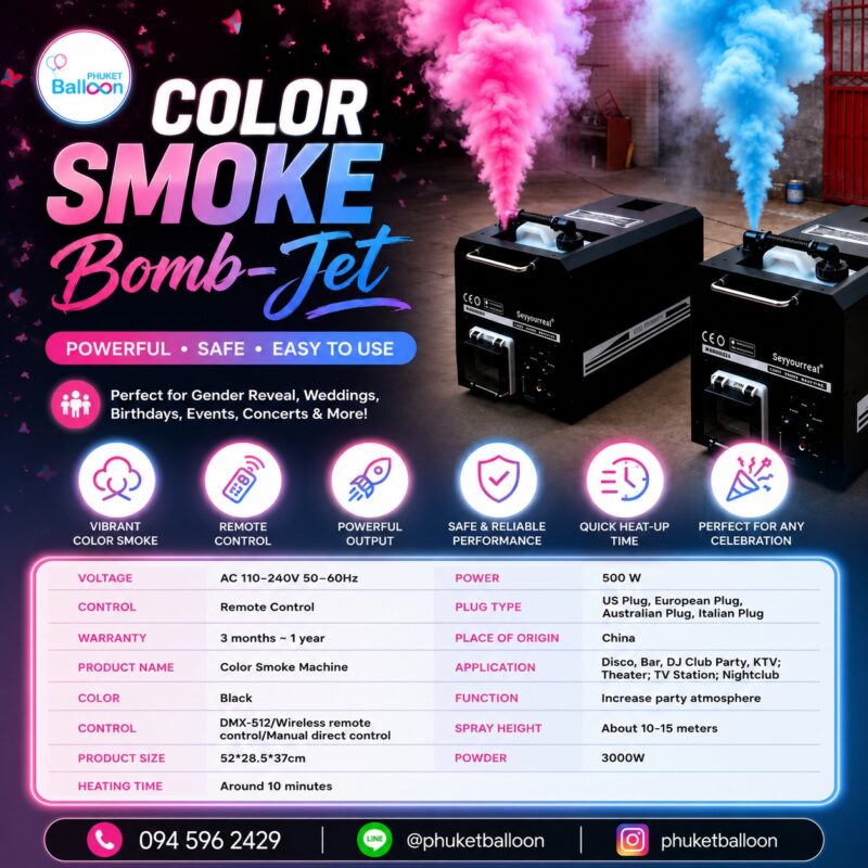 SMOKE COLOR EVENTS baby gender reveal phuket BOY OR GIRL for rent