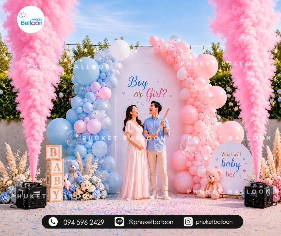 SMOKE COLOR EVENTS baby gender reveal phuket BOY OR GIRL pink color